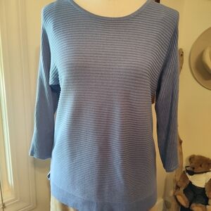 Chico's blue ribbed sweater